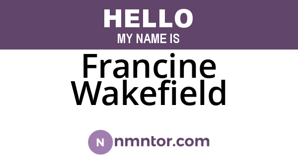 Francine Wakefield