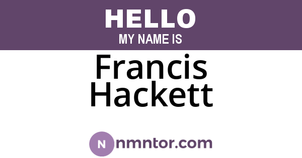 Francis Hackett