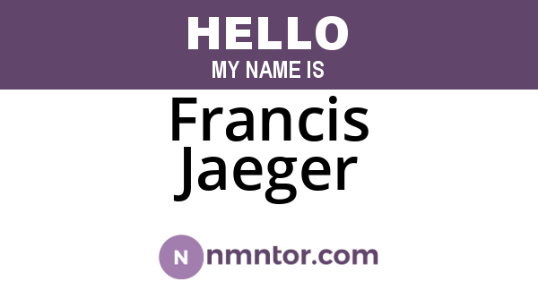 Francis Jaeger