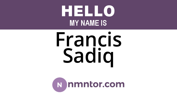 Francis Sadiq