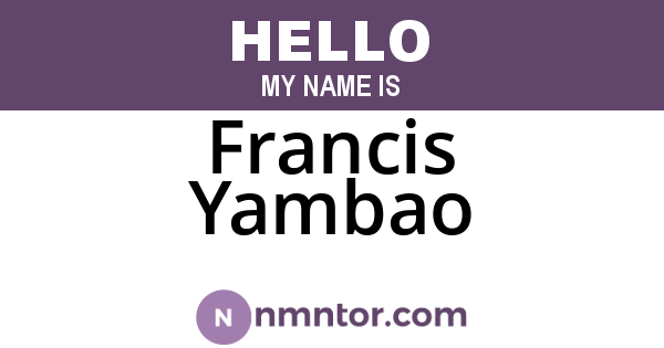 Francis Yambao