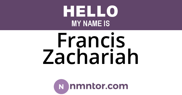 Francis Zachariah