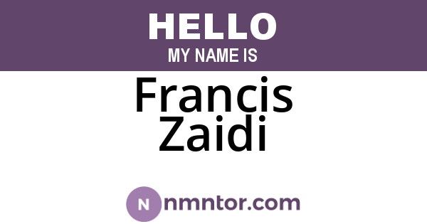 Francis Zaidi