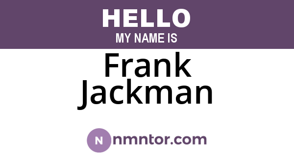 Frank Jackman