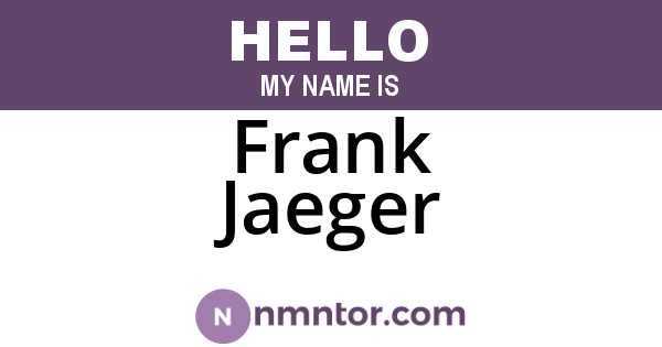 Frank Jaeger