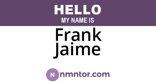 Frank Jaime