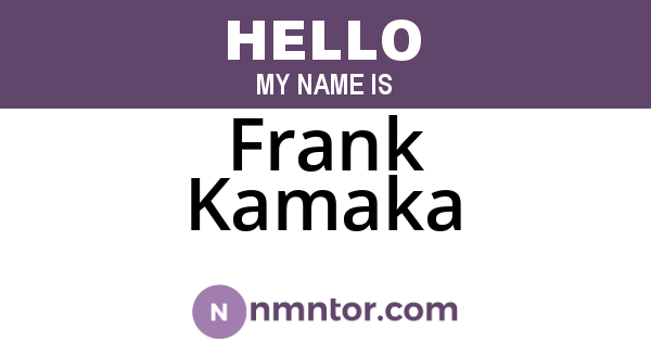 Frank Kamaka
