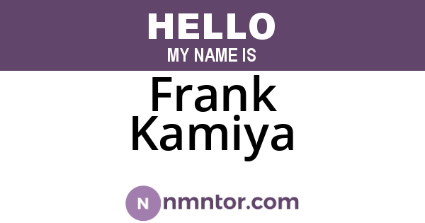 Frank Kamiya