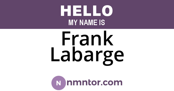 Frank Labarge