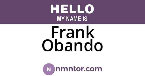 Frank Obando