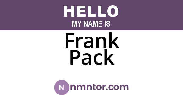 Frank Pack