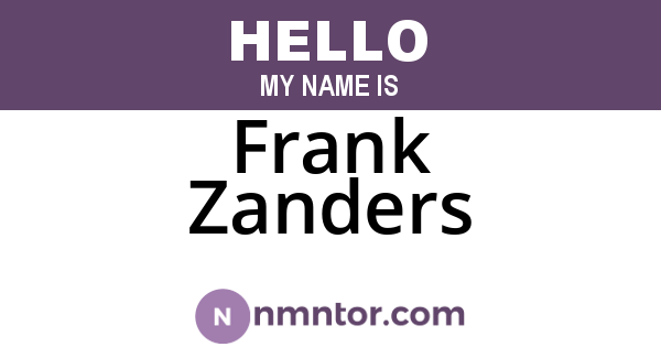Frank Zanders