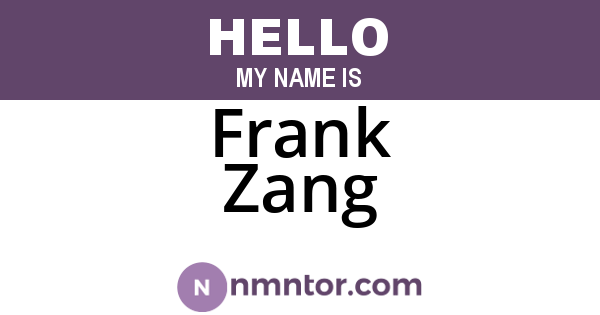 Frank Zang