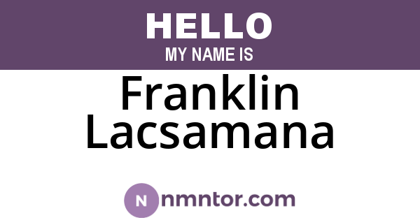 Franklin Lacsamana