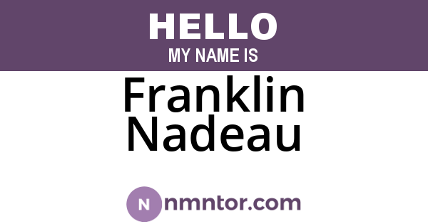 Franklin Nadeau