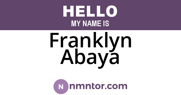 Franklyn Abaya