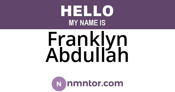 Franklyn Abdullah