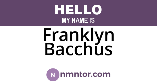 Franklyn Bacchus