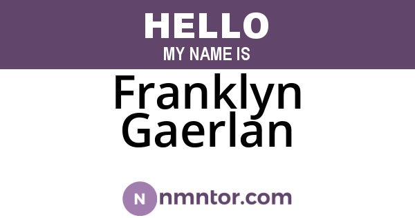 Franklyn Gaerlan