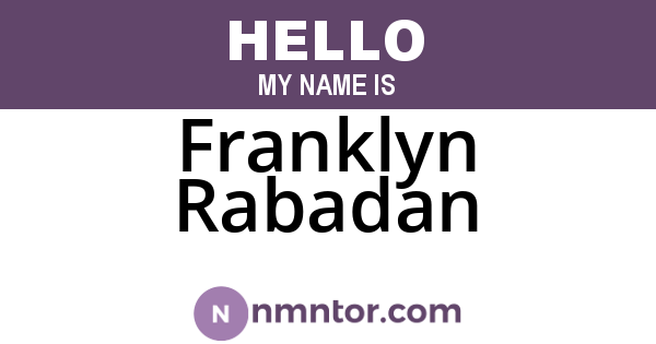 Franklyn Rabadan