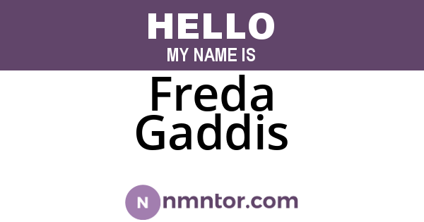 Freda Gaddis