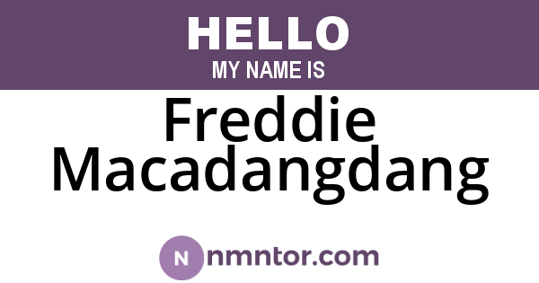 Freddie Macadangdang