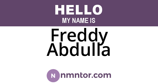 Freddy Abdulla