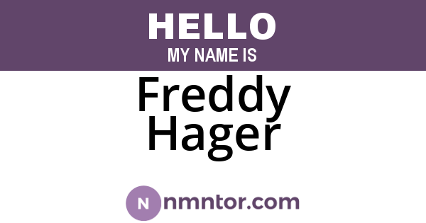 Freddy Hager