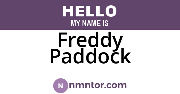 Freddy Paddock