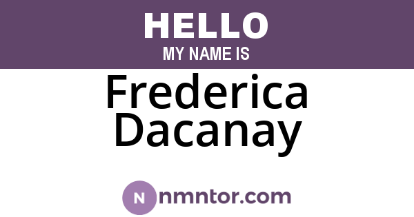 Frederica Dacanay