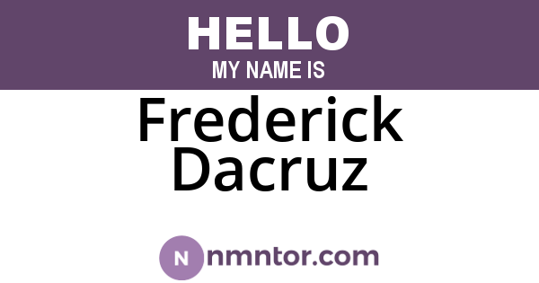 Frederick Dacruz