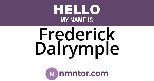 Frederick Dalrymple