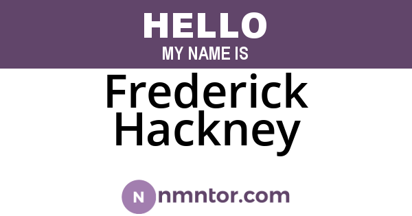 Frederick Hackney