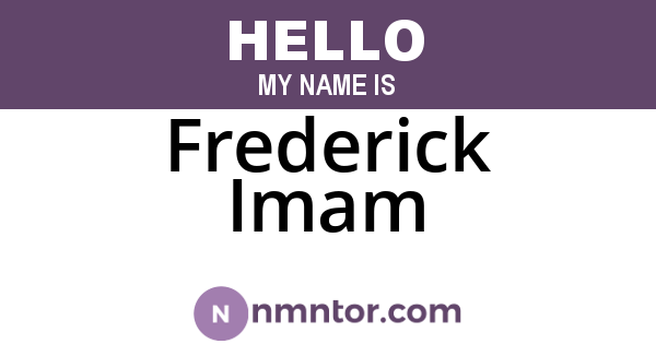 Frederick Imam
