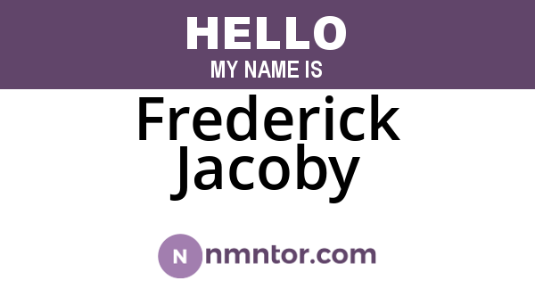 Frederick Jacoby