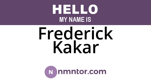 Frederick Kakar