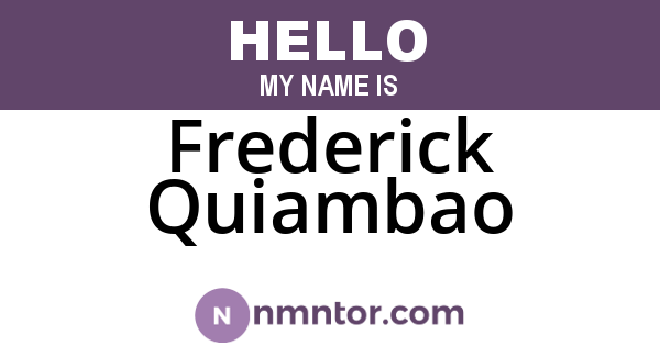 Frederick Quiambao
