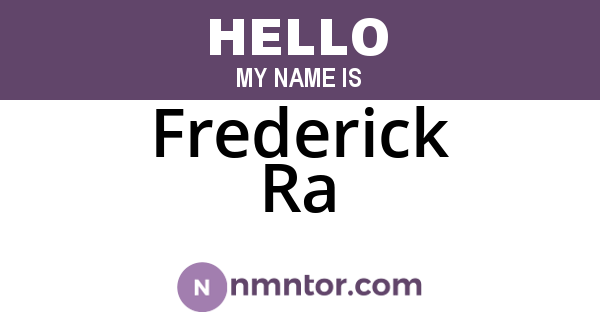 Frederick Ra