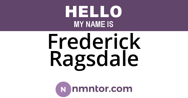 Frederick Ragsdale