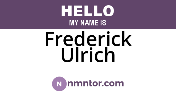Frederick Ulrich