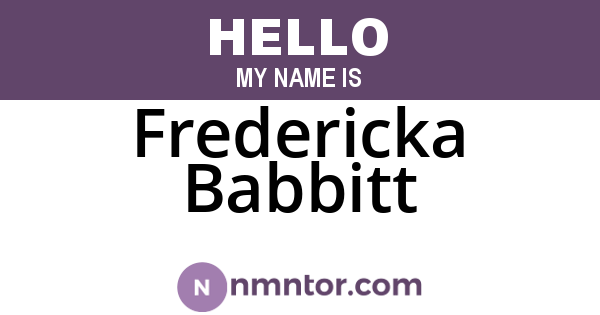 Fredericka Babbitt
