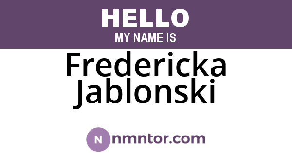 Fredericka Jablonski