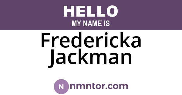 Fredericka Jackman