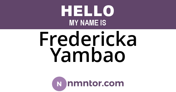 Fredericka Yambao