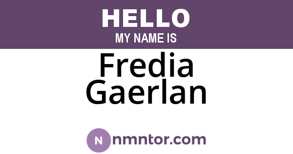 Fredia Gaerlan