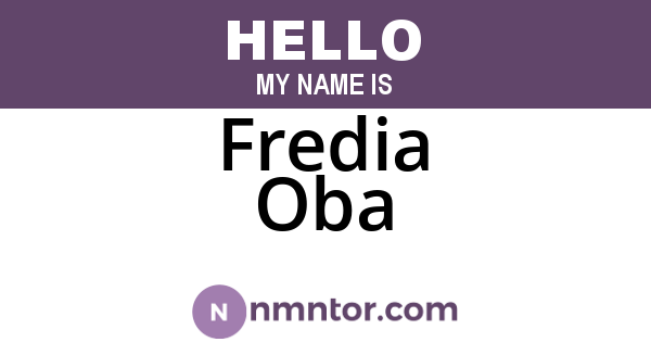 Fredia Oba