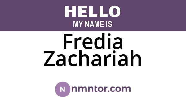 Fredia Zachariah