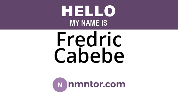 Fredric Cabebe