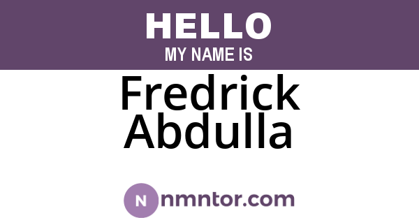 Fredrick Abdulla