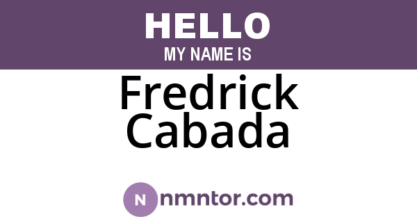 Fredrick Cabada